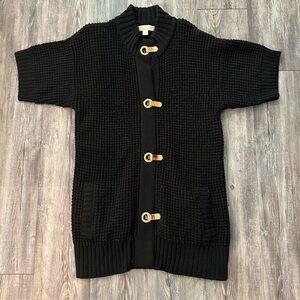 Michael Kors Black Cardigan with Gold Toggle